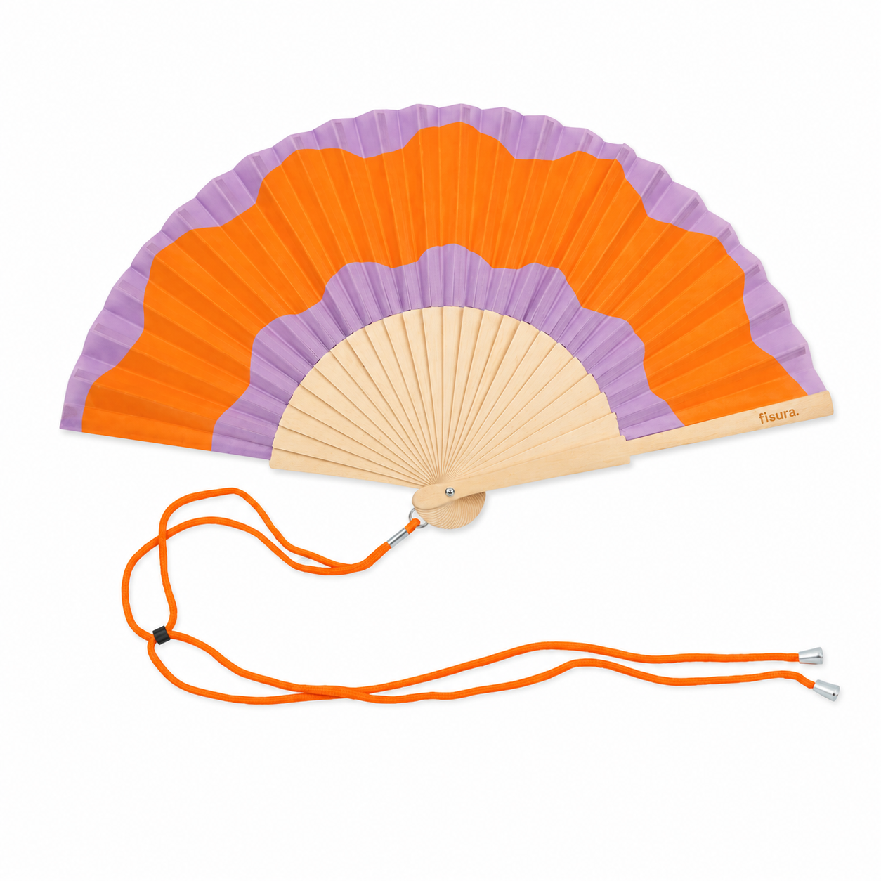 Abanico Ondas Morado y Naranja