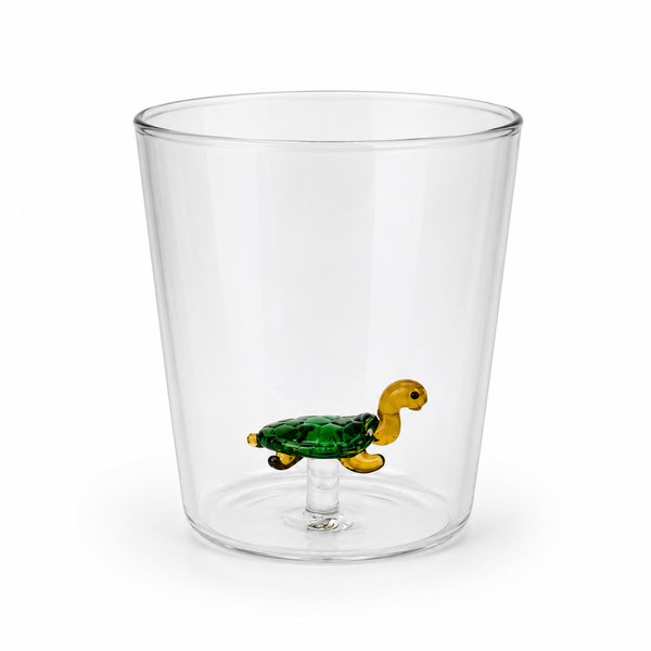 Vaso Vidrio Figura Dentro Tortuga