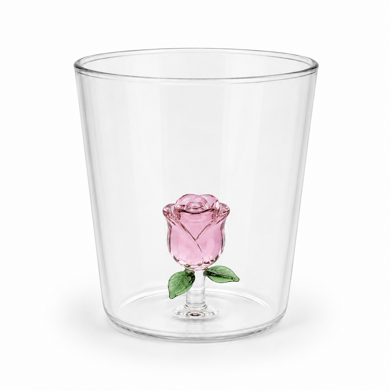 Glass Tumbler, Rose Inside