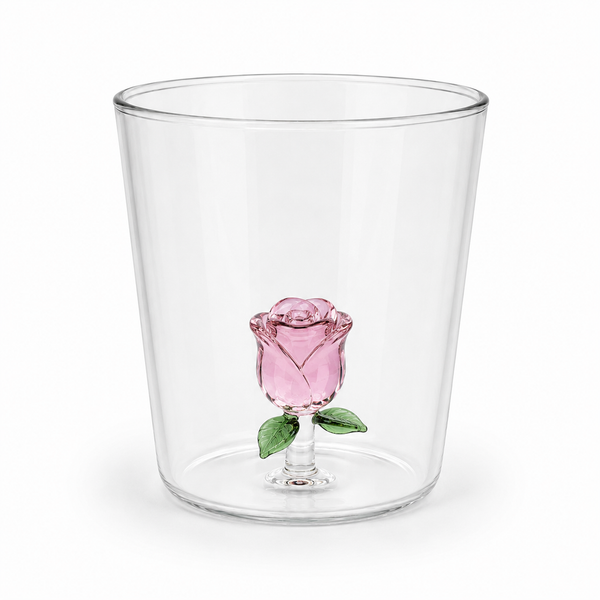 Vaso Vidrio Figura Dentro Rosa