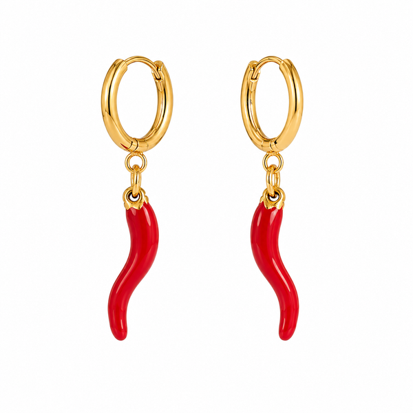 Mini Pendientes Guindilla Roja Pimiento Chilli