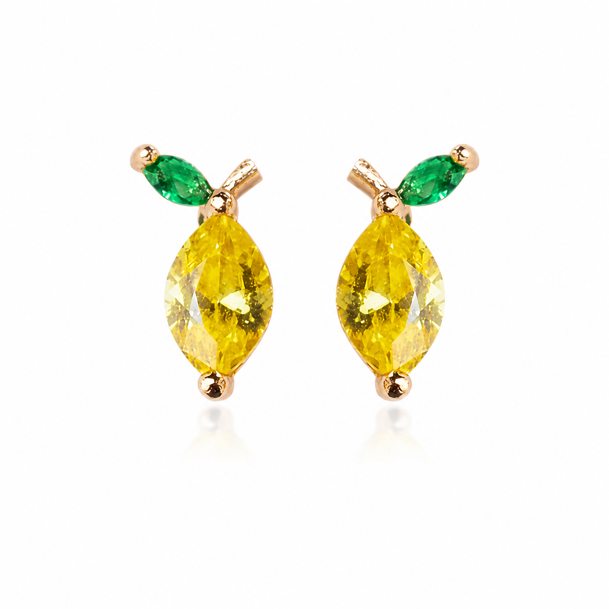 Mini Pendientes Limón Brillantes