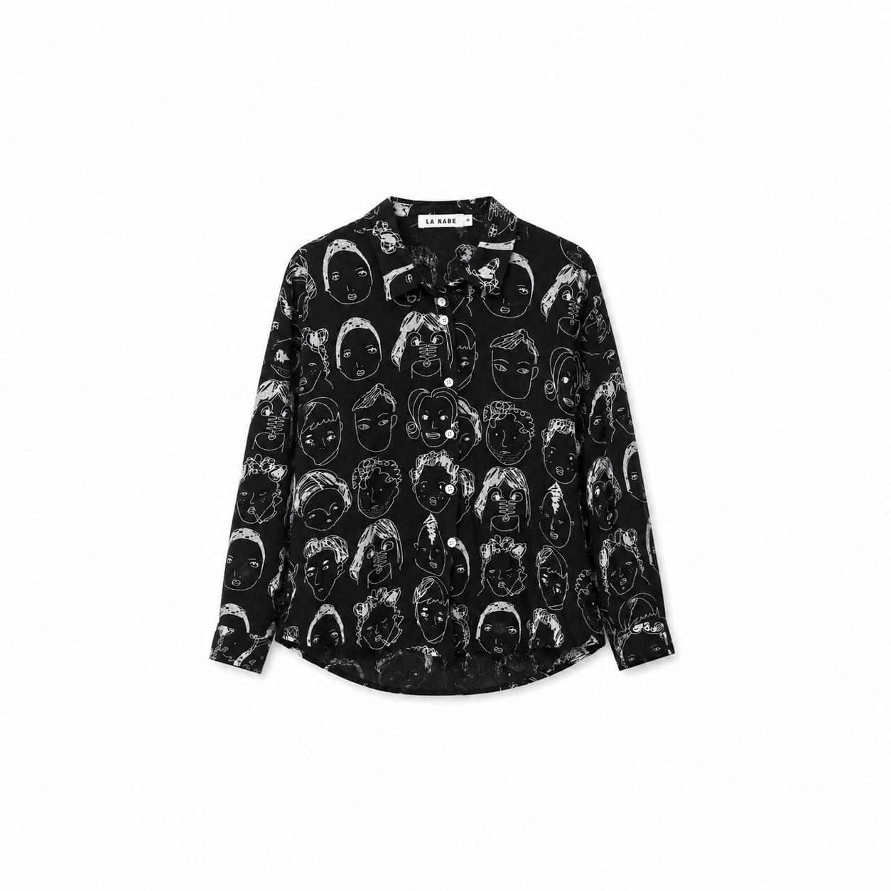 Camisa o Blusa Negra con Caras