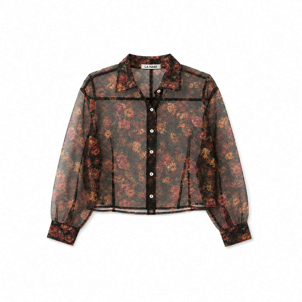 Camisa o Blusa Transparente con Flores