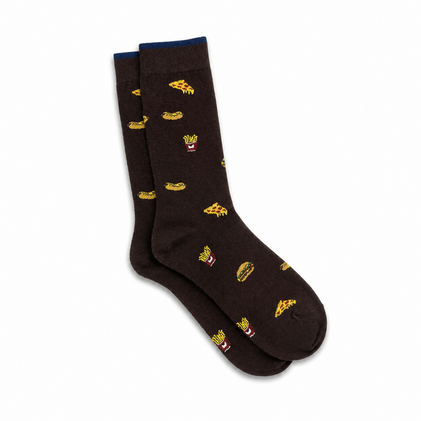 Calcetines Hombre Marrón Fast Food