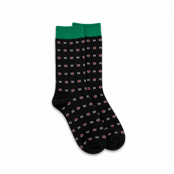 Calcetines Hombre Negro con Flores
