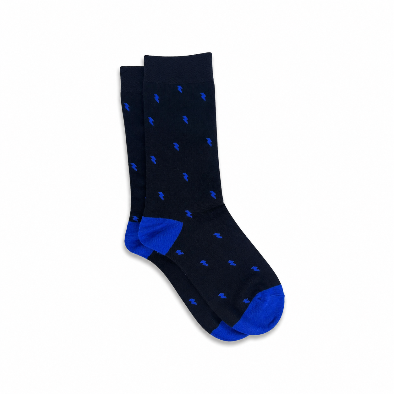 Men's Socks Black Electric Blue Lightning