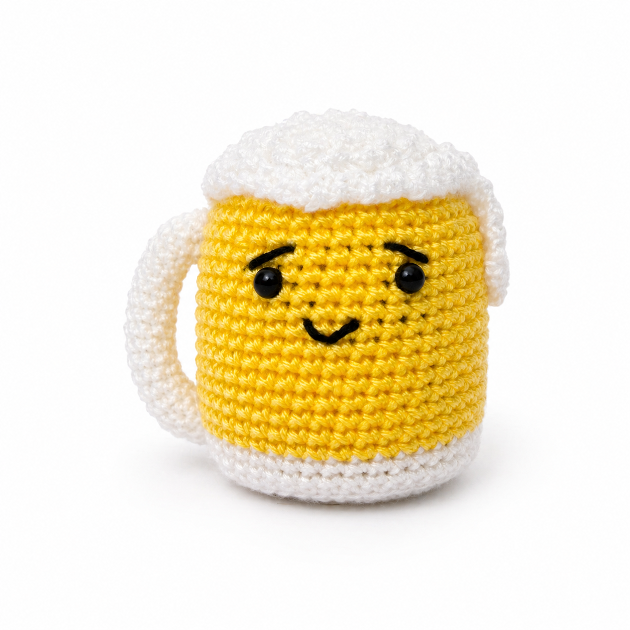 Peluche Crochet Cerveza con Cara