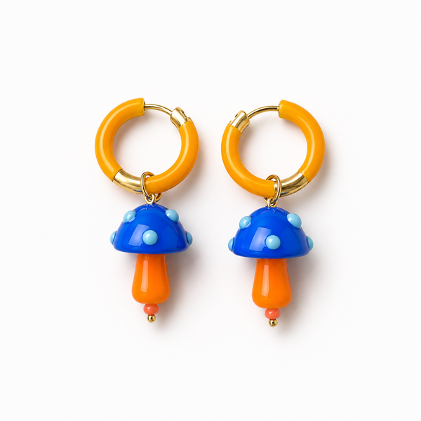 Pendientes Seta Cerámica Naranja