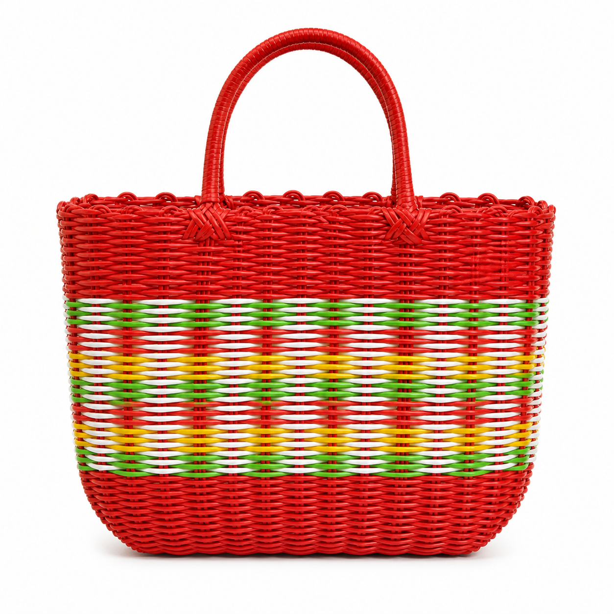 Bolso Plástico Trenzado Naranja
