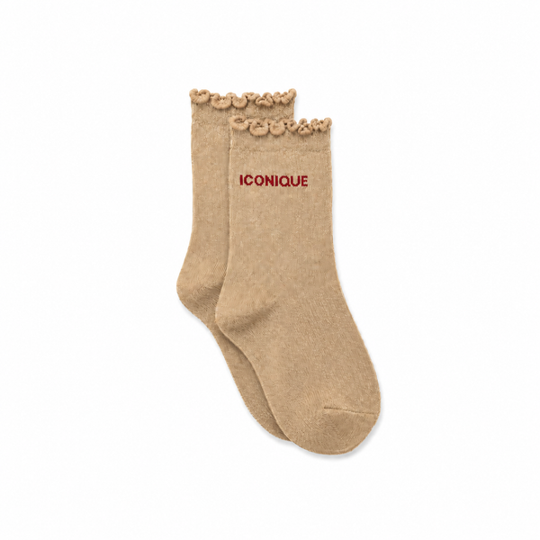 Calcetines Mujer Canalé Dorado Iconique Burdeos