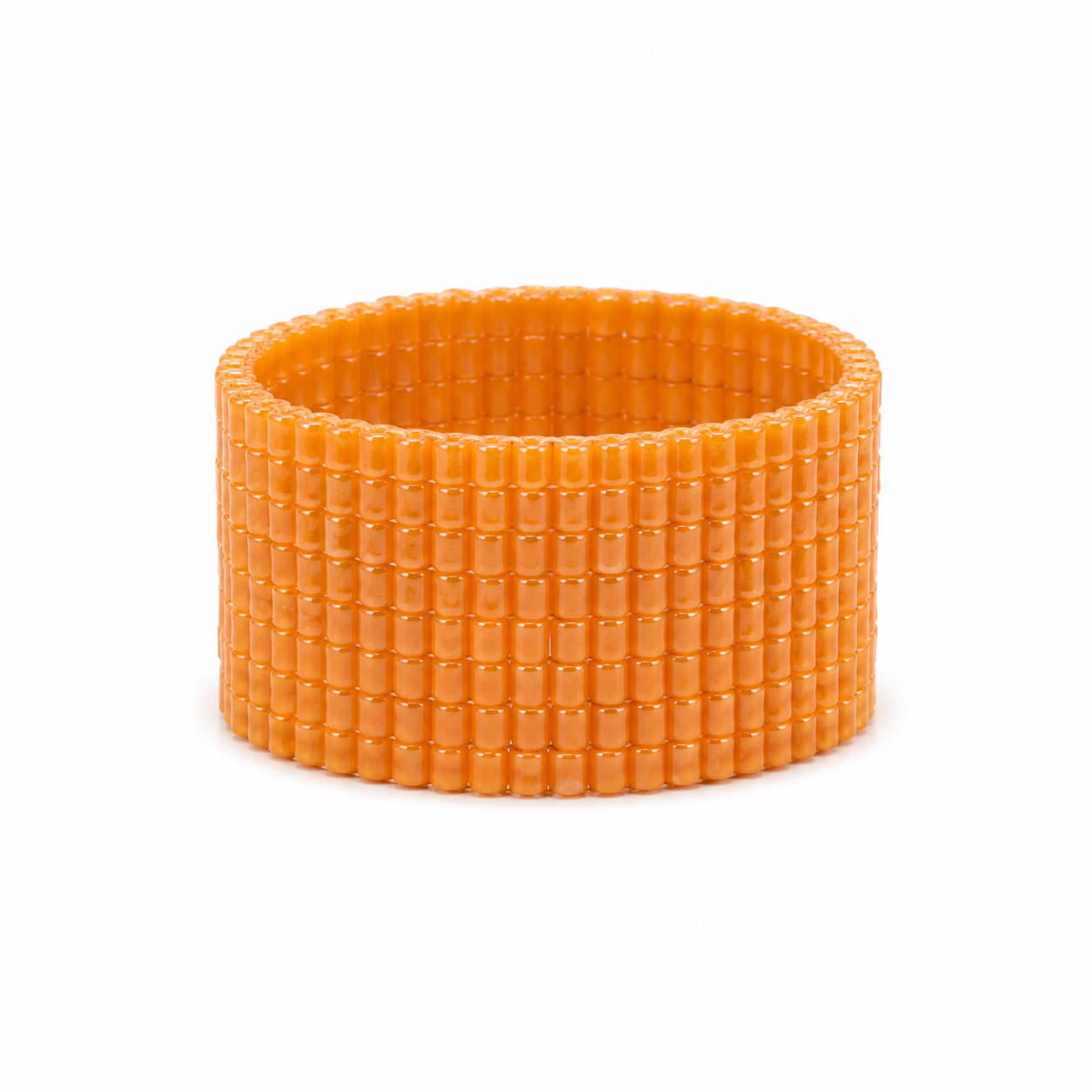 Anillo Miyuki Naranja Ancho
