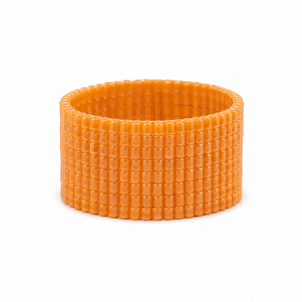 Anillo Miyuki Naranja Ancho