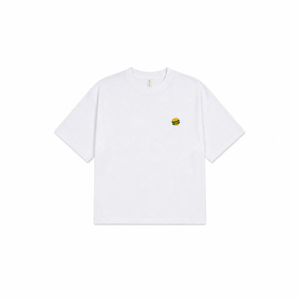 Camiseta Blanca Burger Bordada