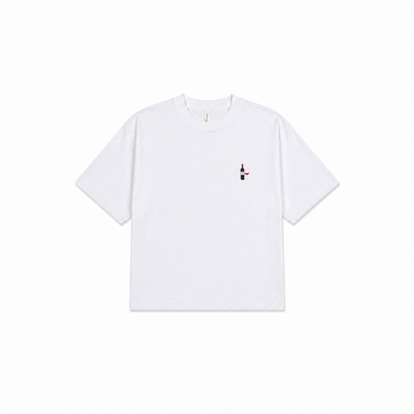 Camiseta Blanca Vino Bordado