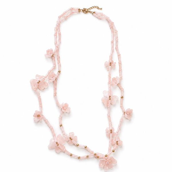 Collar Doble Flores Resina