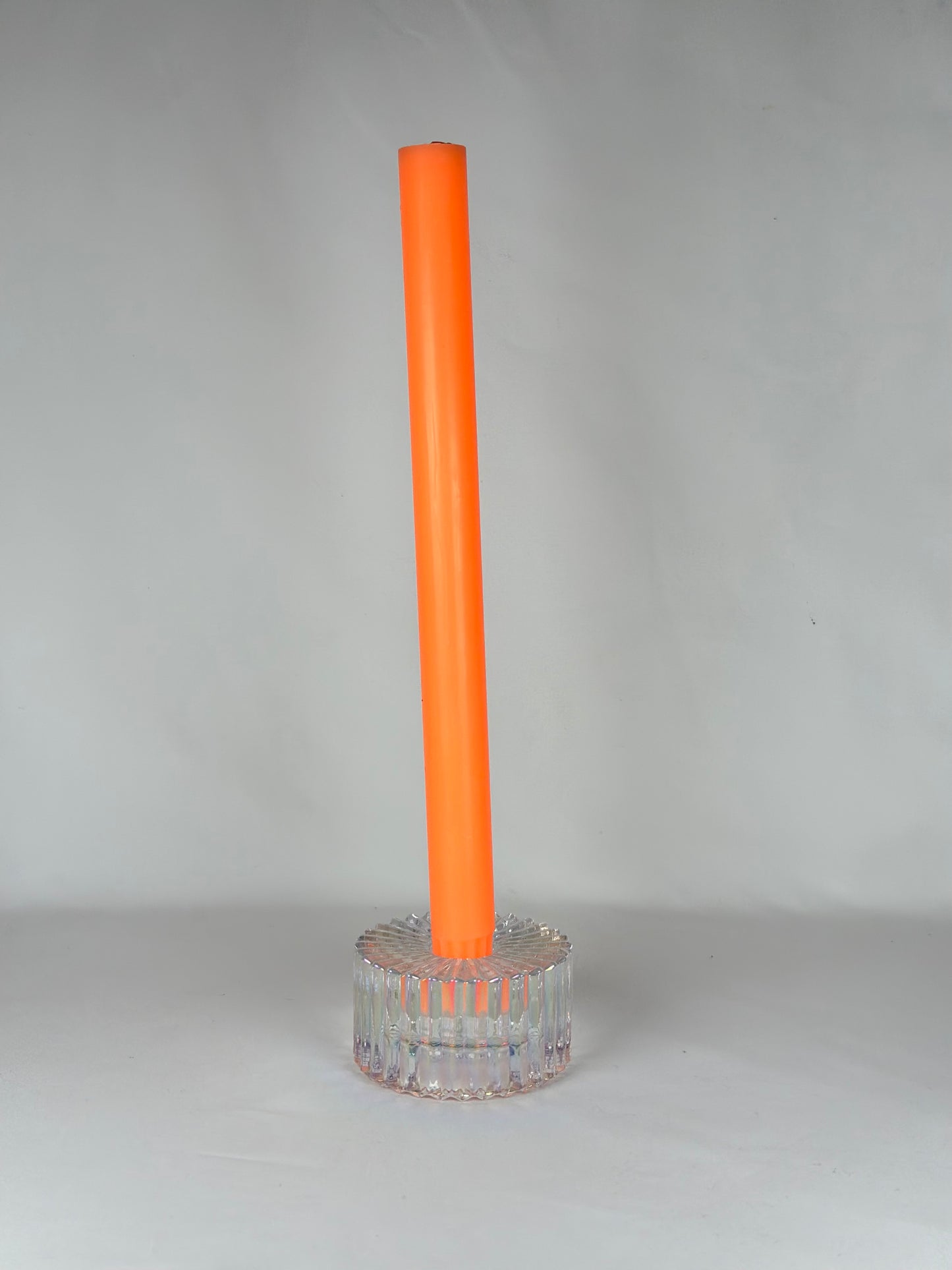 Vela de Candelabro Lisa Naranja Flúor