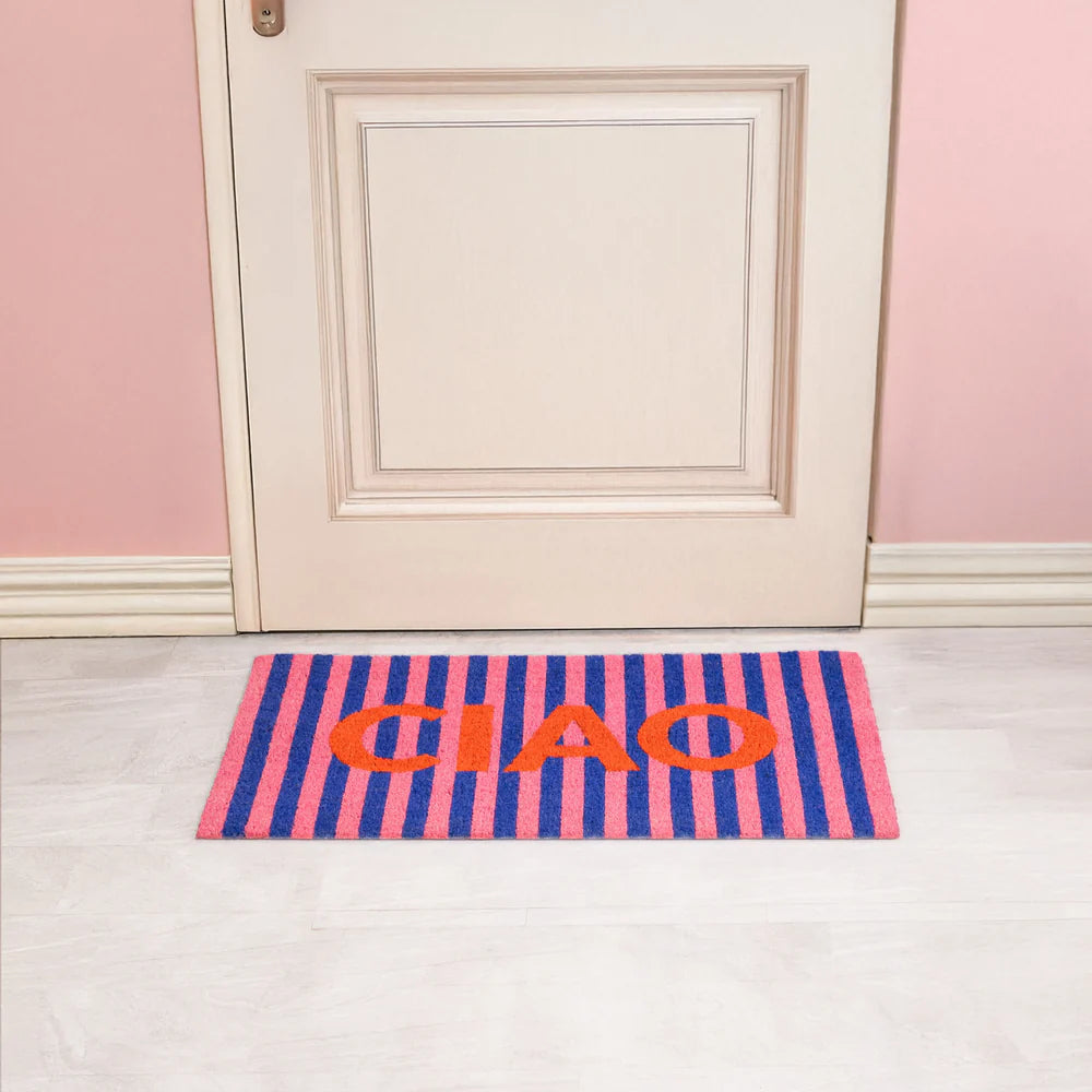 Felpudo Ciao Rayas Rosa Y Azul