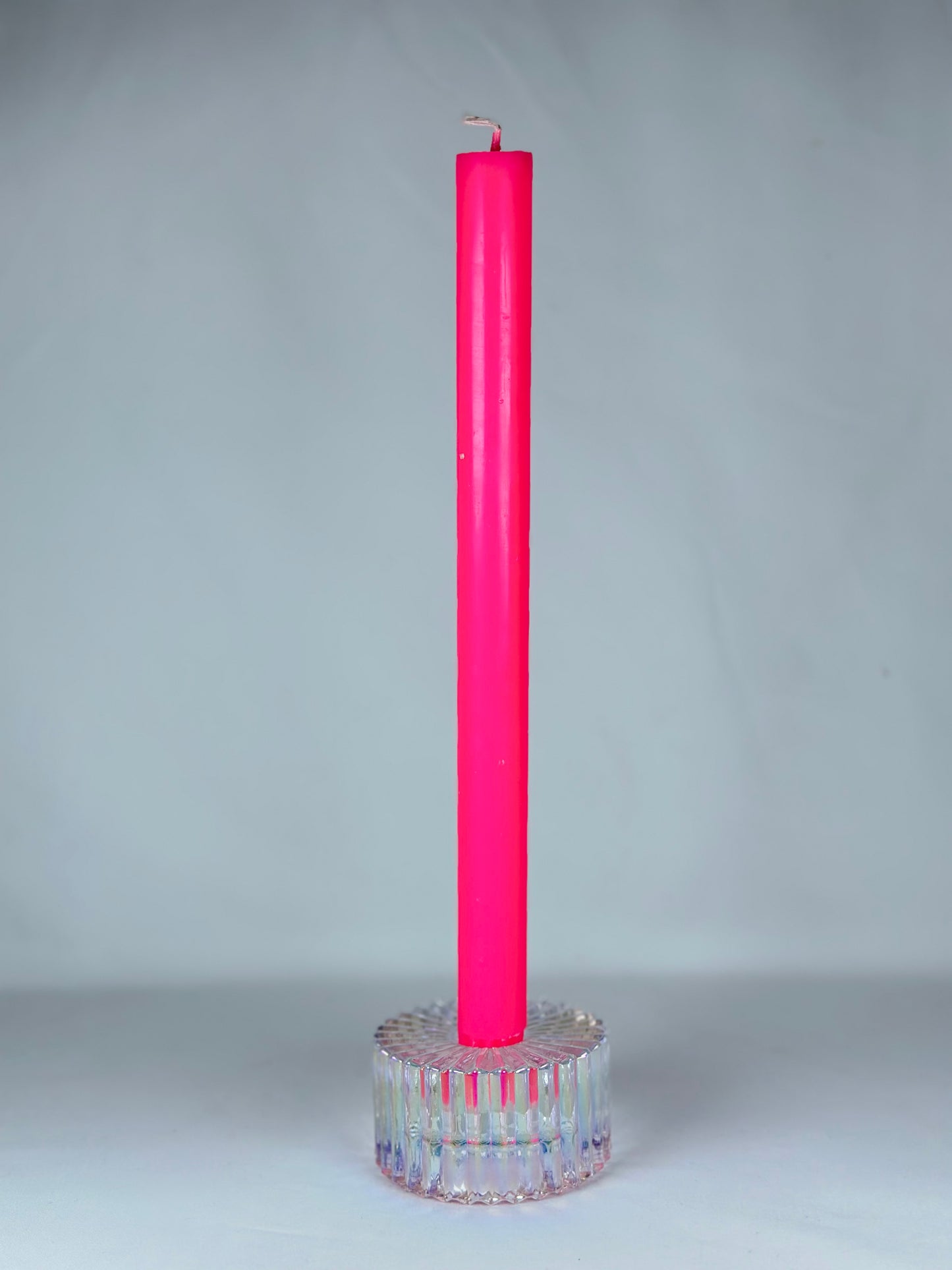 Vela de Candelabro Lisa Fucsia Rosa Neón Flúor