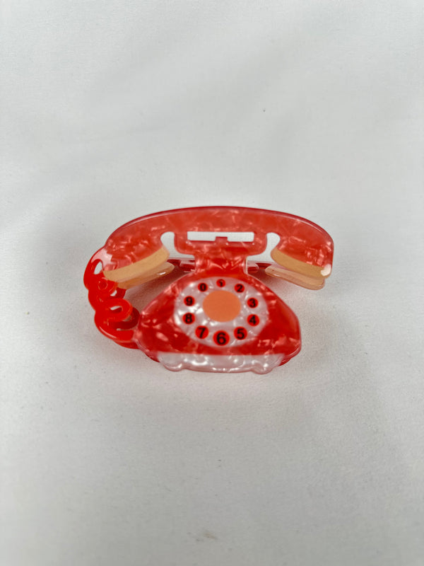 Pinza de Pelo Teléfono Rosa