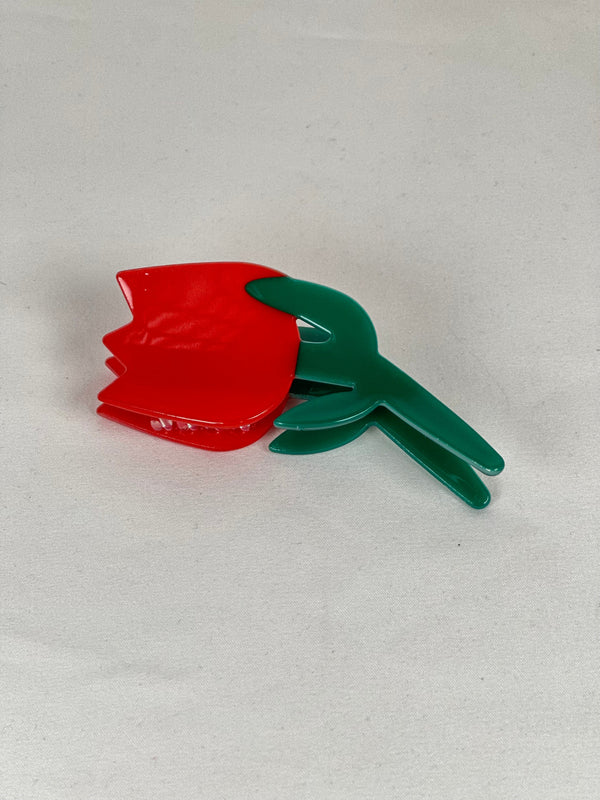 Pinza de Pelo Flor Tulipán Rojo
