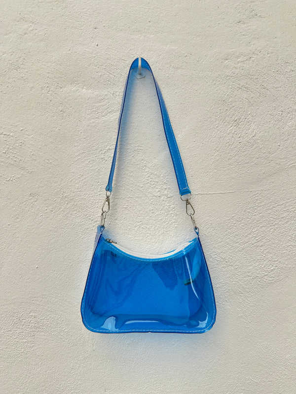 Mini Bolso Plástico Transparente Azul