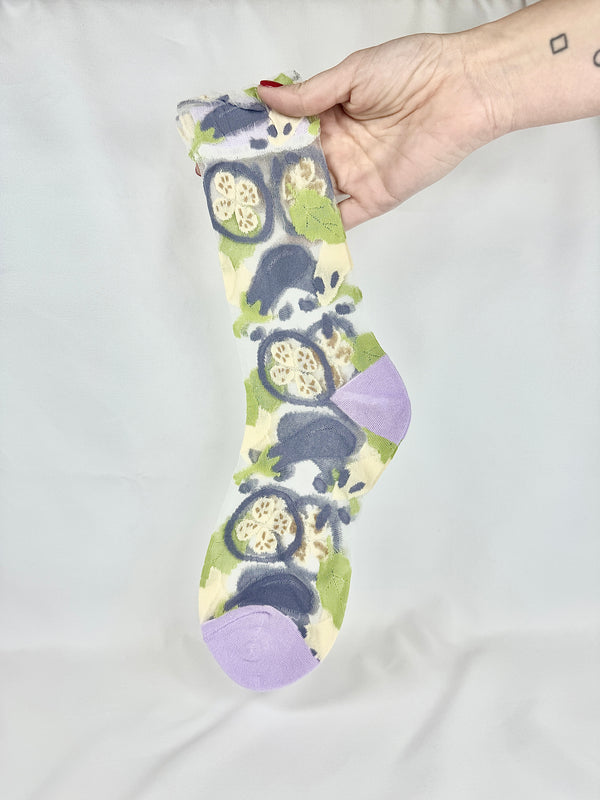 Media Transparente Frutal Morada