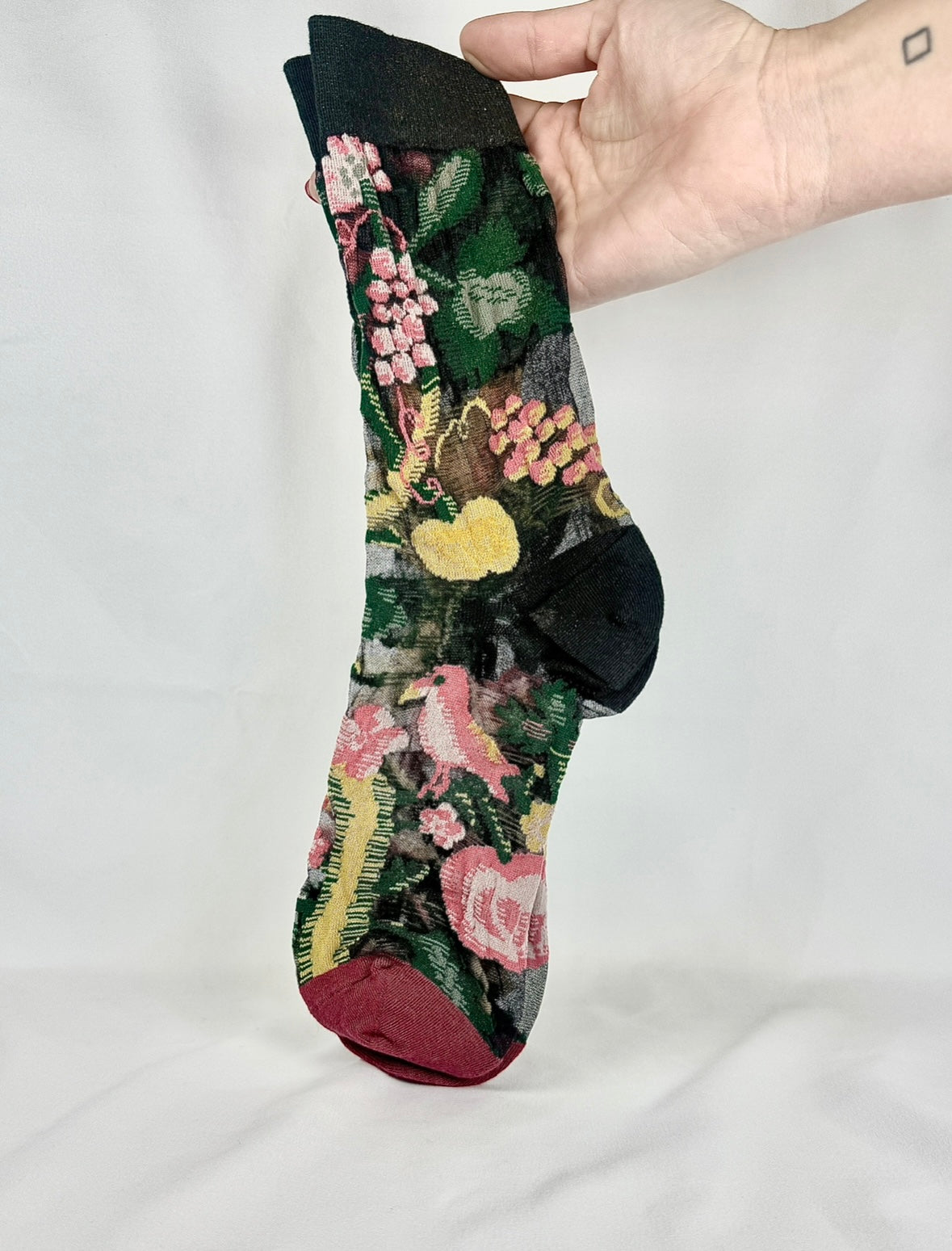 Media Transparente Bosque Puntera Rosa Fresa