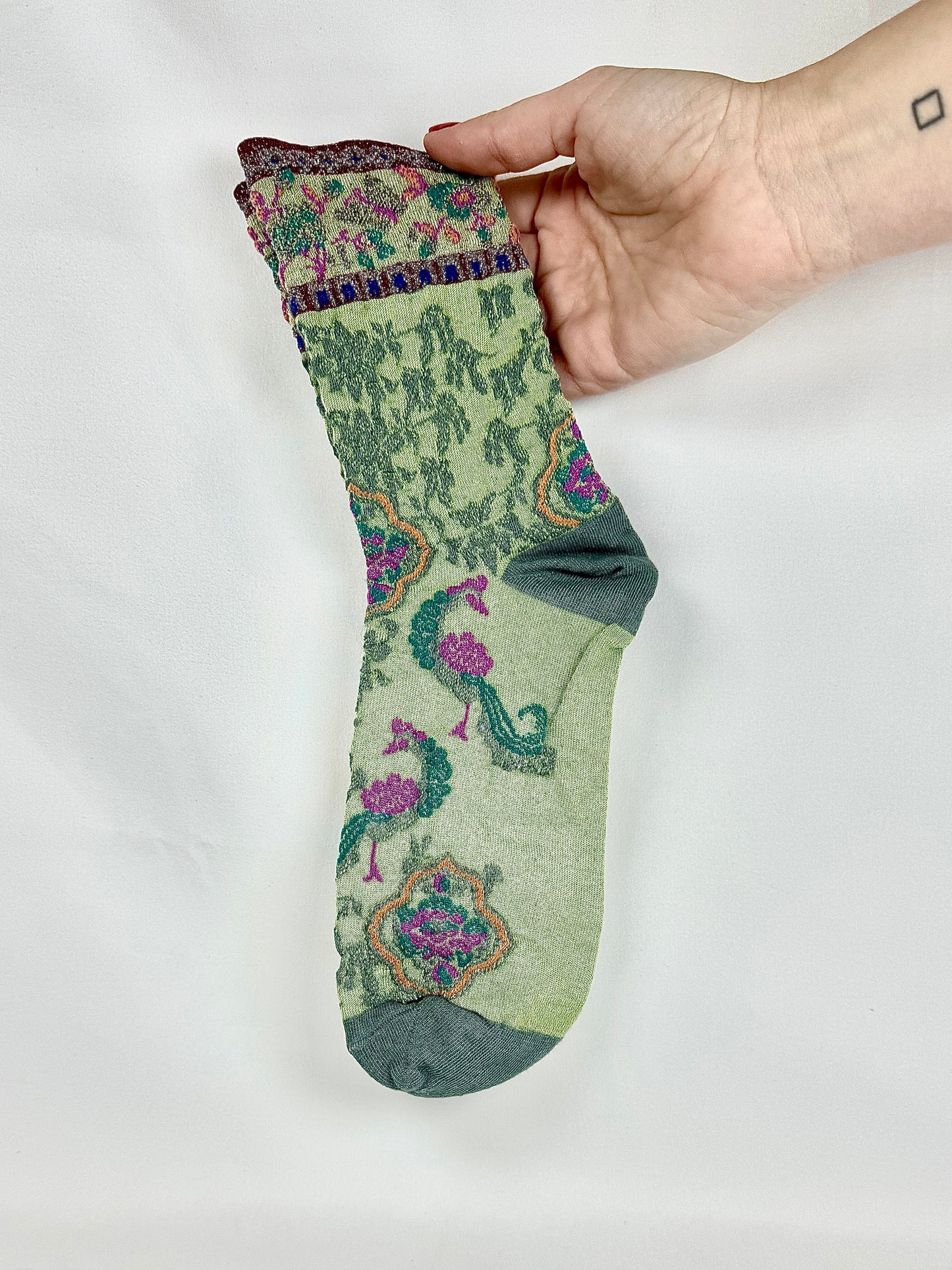 Calcetines Mujer Pasley Pavo Real Verde Menta