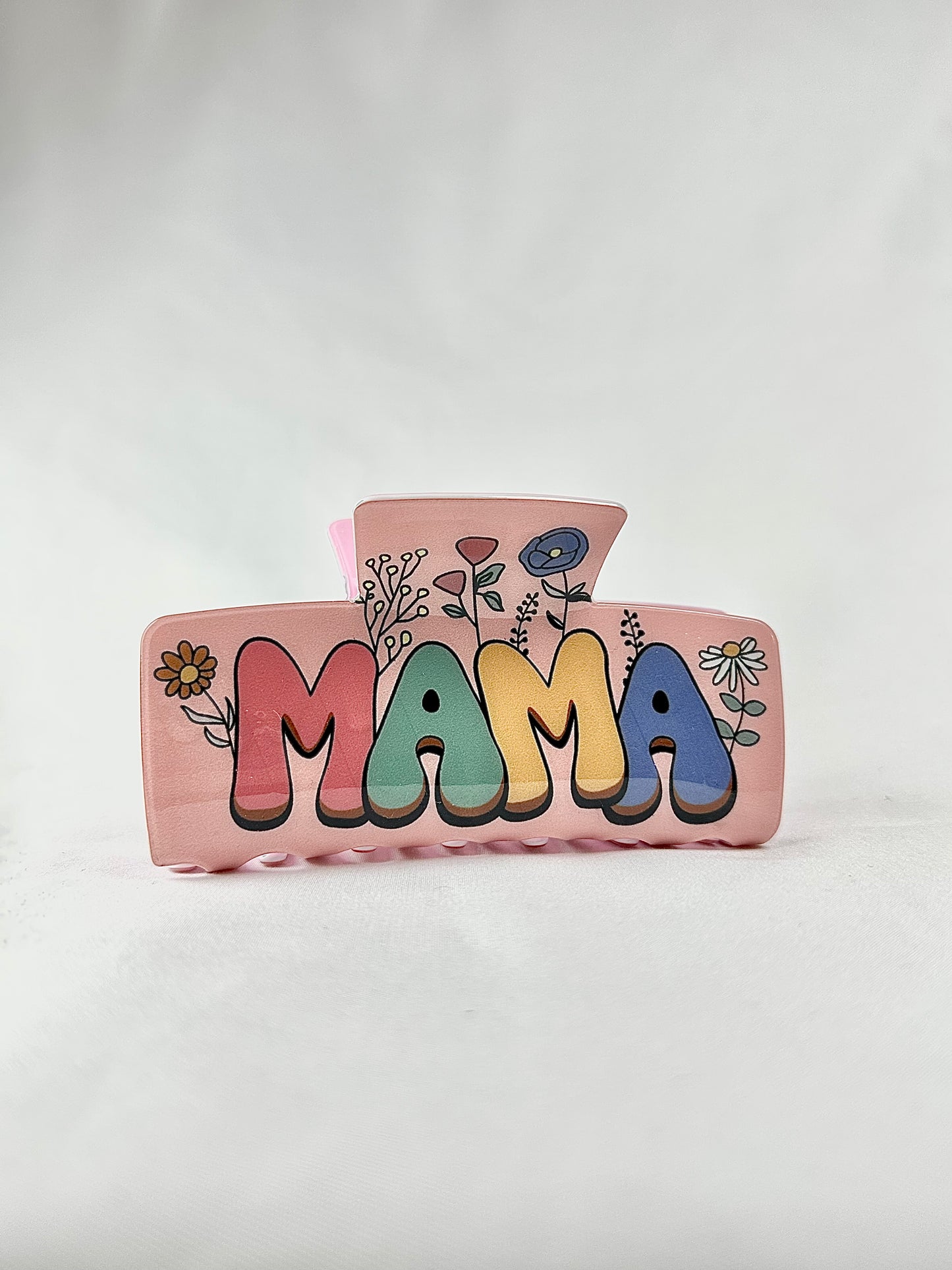 Pinza de Pelo Mamá Fondo Rosa Claro