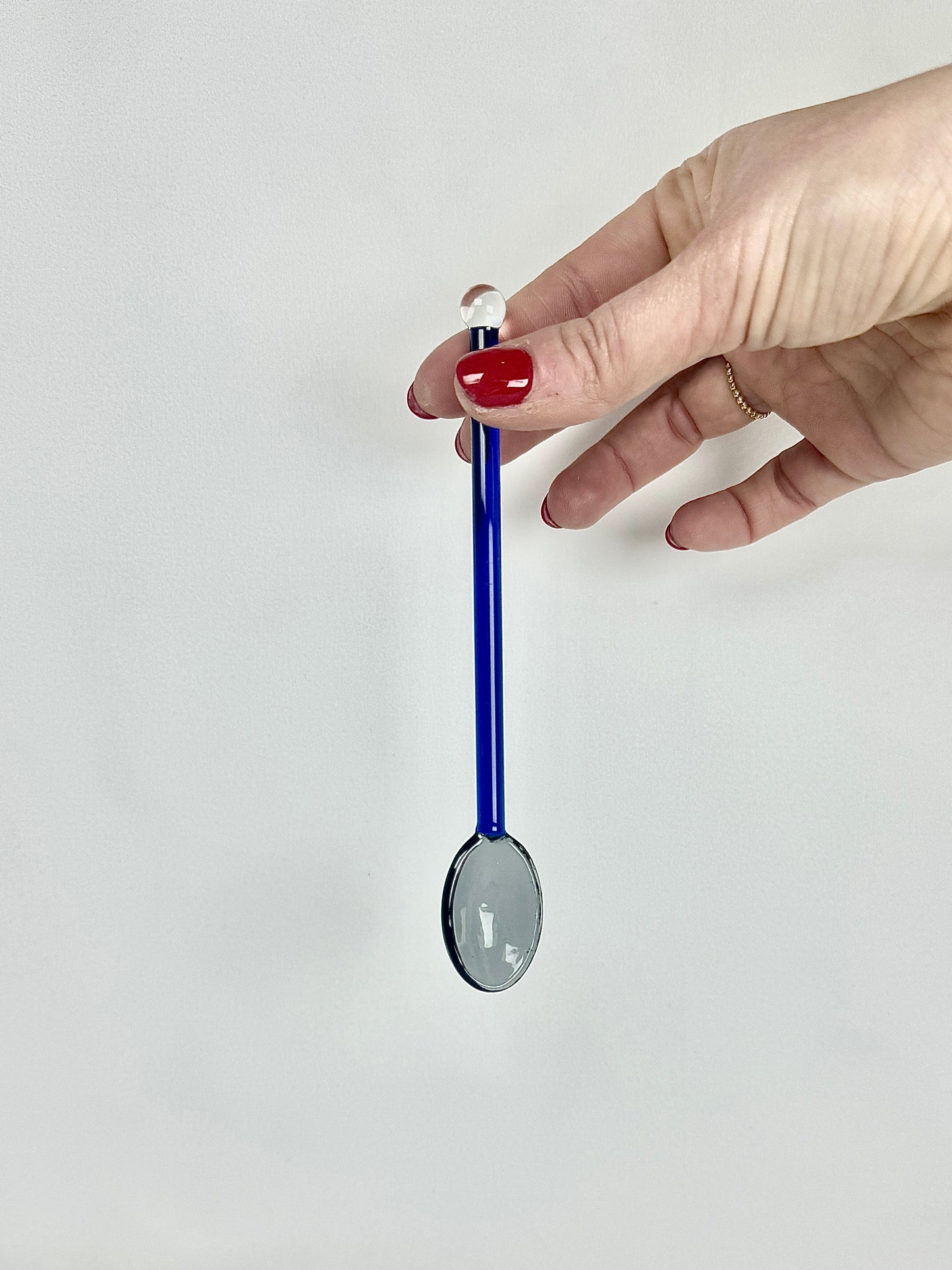 Cuchara Cristal Azul y Gris