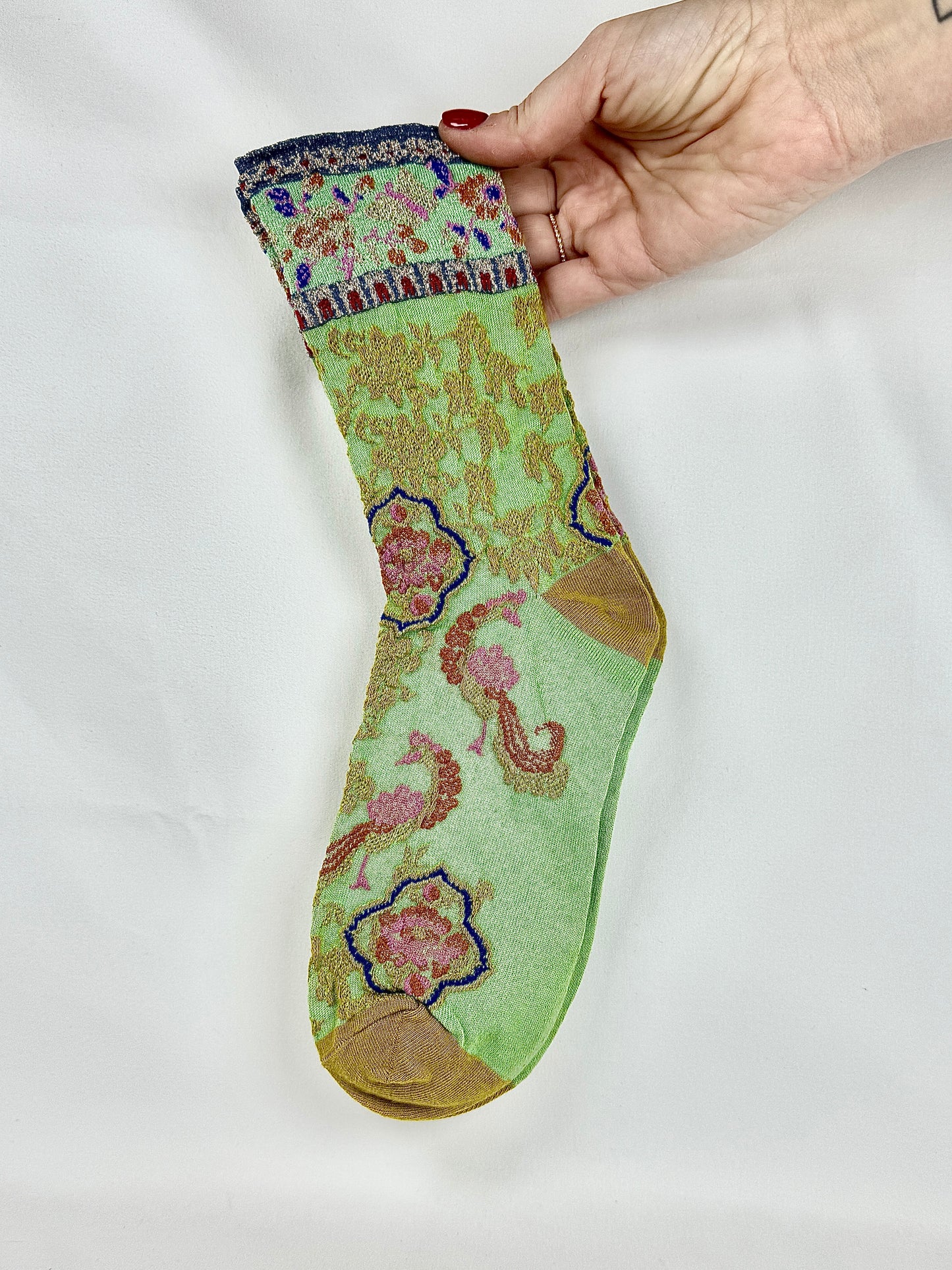 Calcetines Mujer Pasley Pavo Real Pistacho