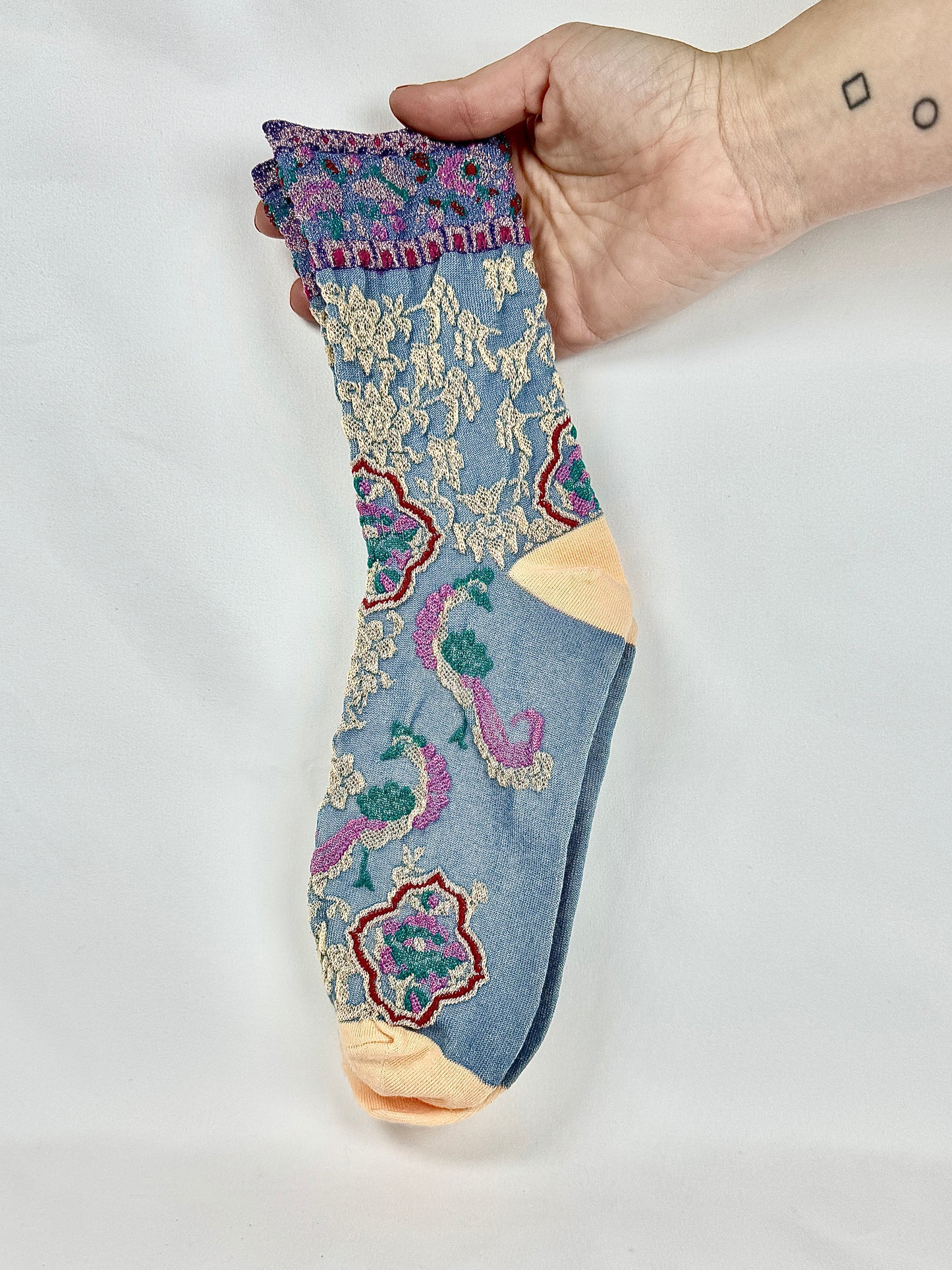 Calcetines Mujer Pasley Pavo Real Azul Claro