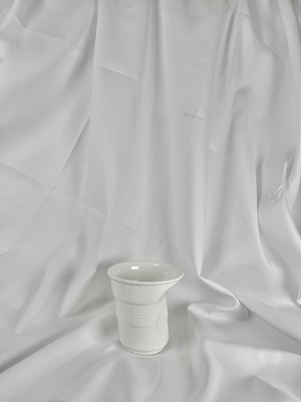 Vaso Forma Vaso Desechable Plástico Arrugado Blanco