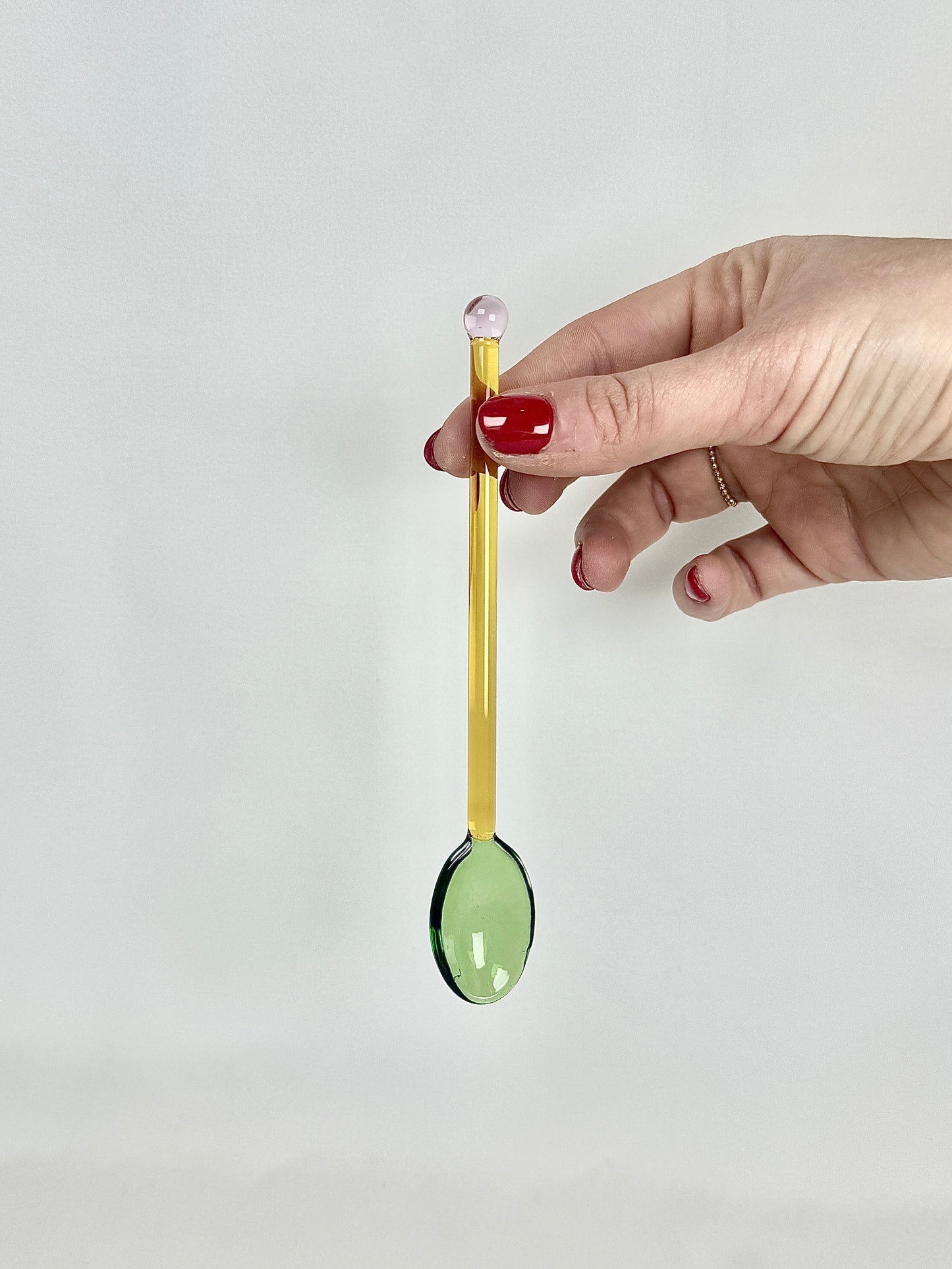Cuchara Cristal Amarillo y Verde