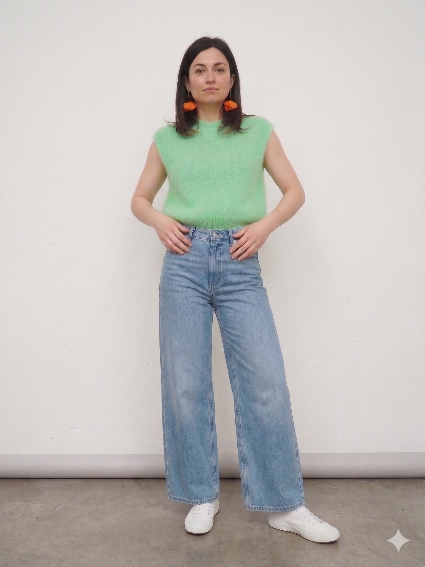 Chaleco Mohair Verde Neón