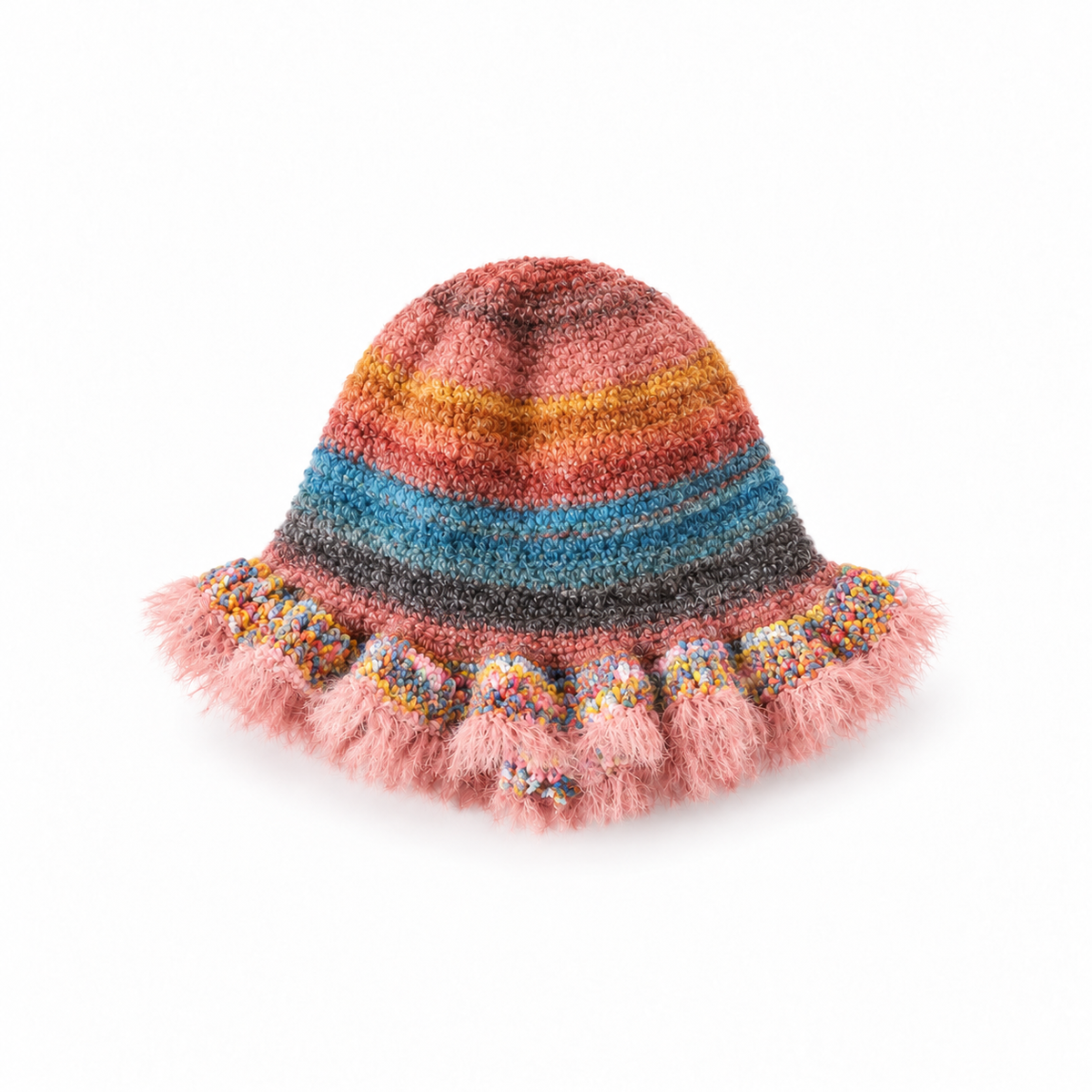 Gorro Rayas Multicolor con Volante