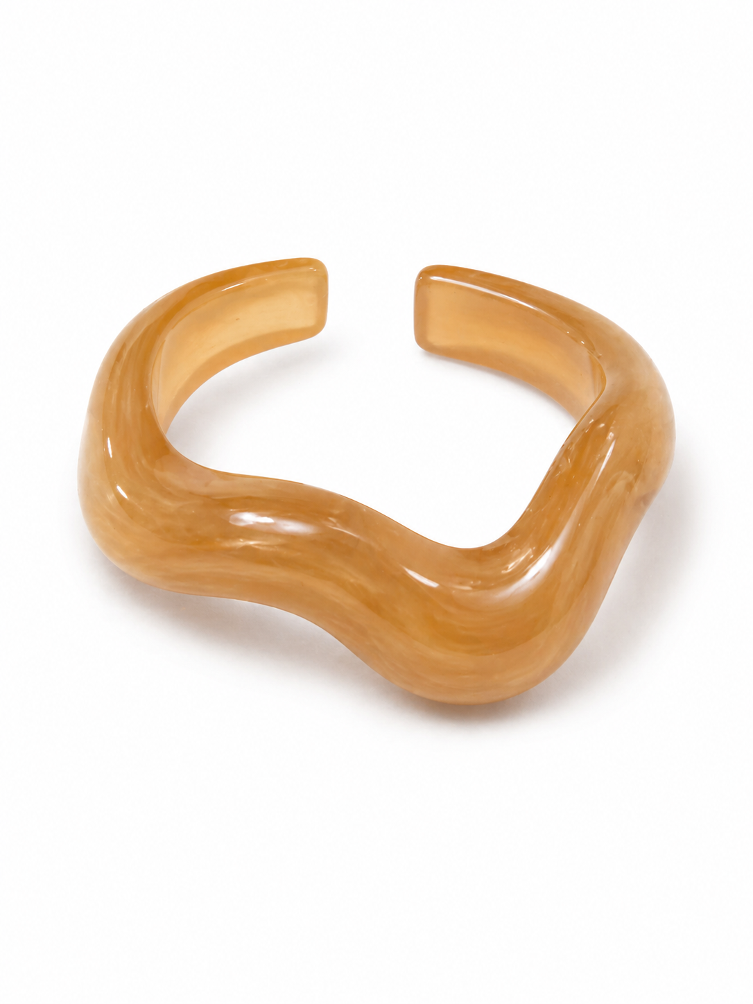 Pulsera Resina Ondas Ocre Claro