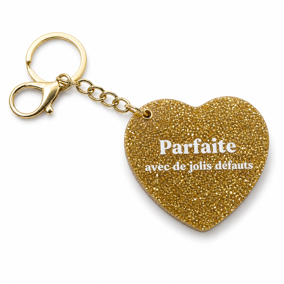 Llavero Espejo Dorado Purpurina Parfaite avec de jolis defaults