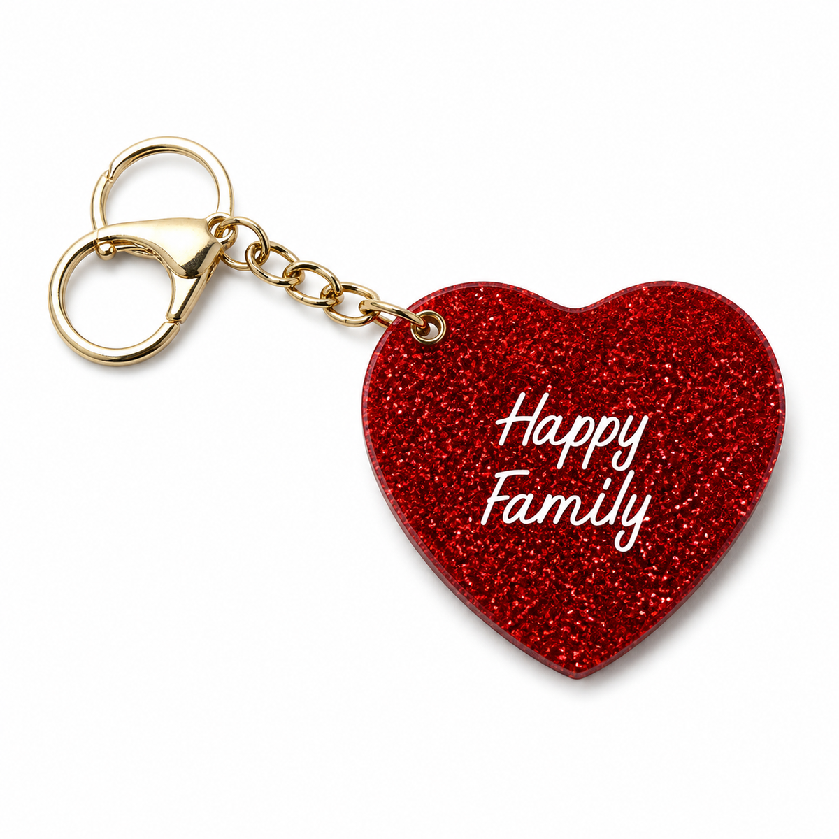 Llavero Espejo Rojo Purpurina Happy Family