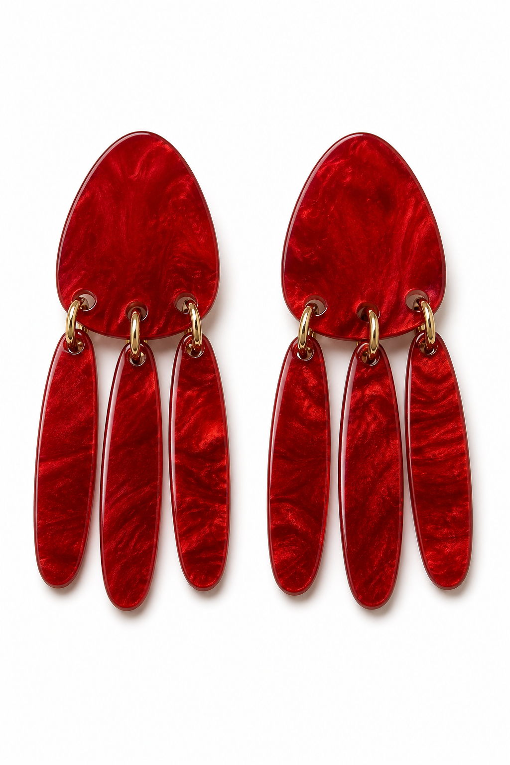Pendiente Rojo Nacarado Colgante