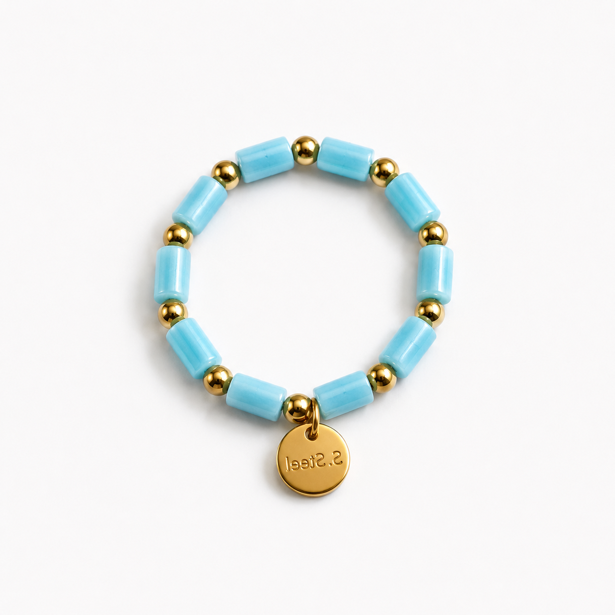 Turquoise Blue Beaded Stretch Ring