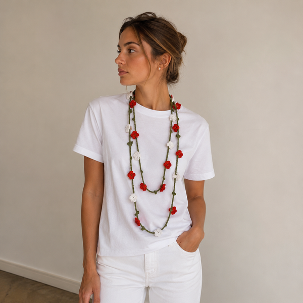 Collar Flores Ganchillo