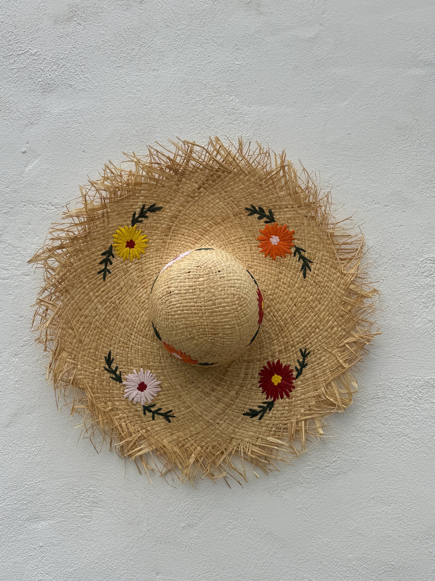 Maxi Sombrero Flores Bordadas