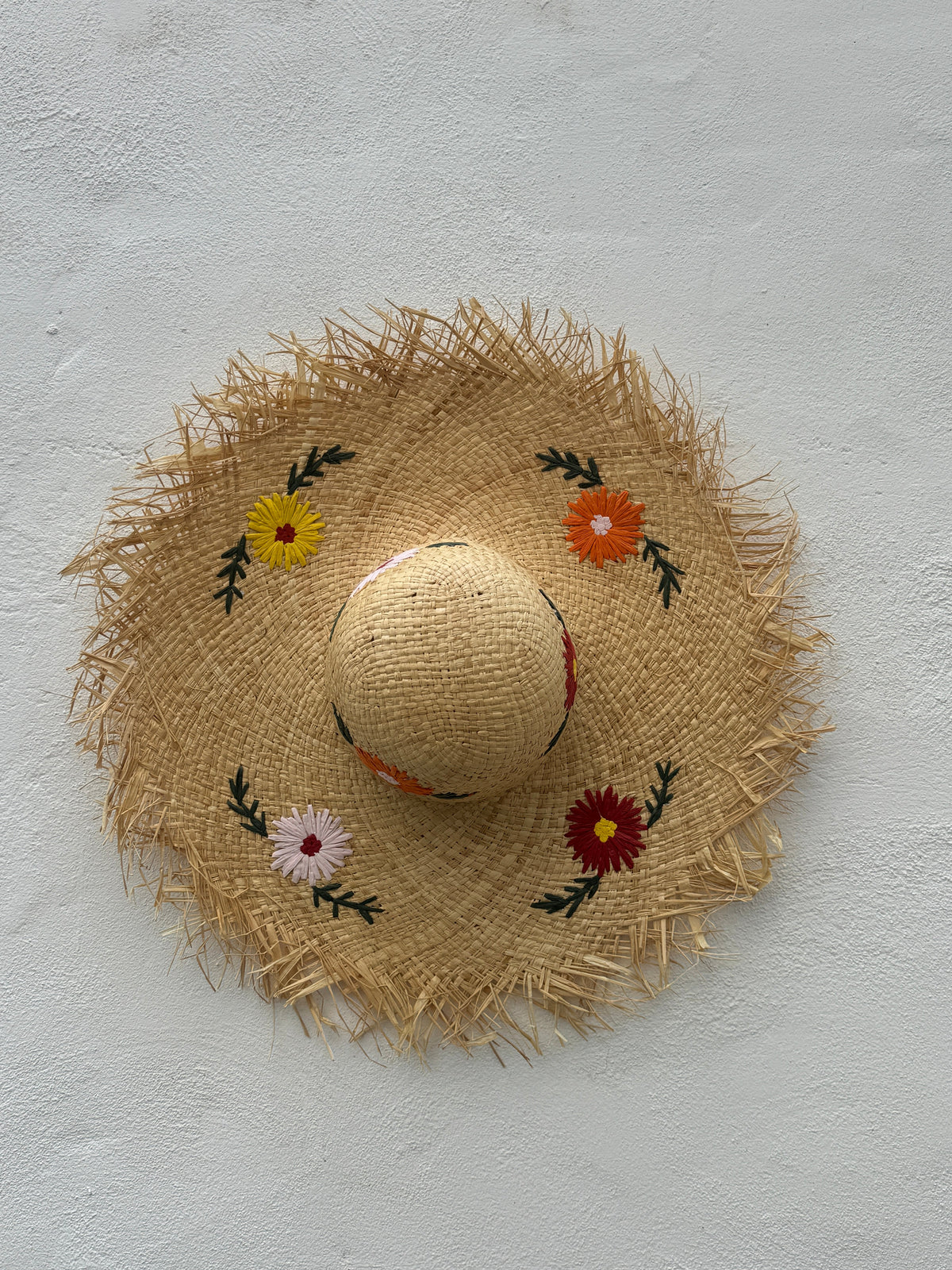 Maxi Sombrero Flores Bordadas