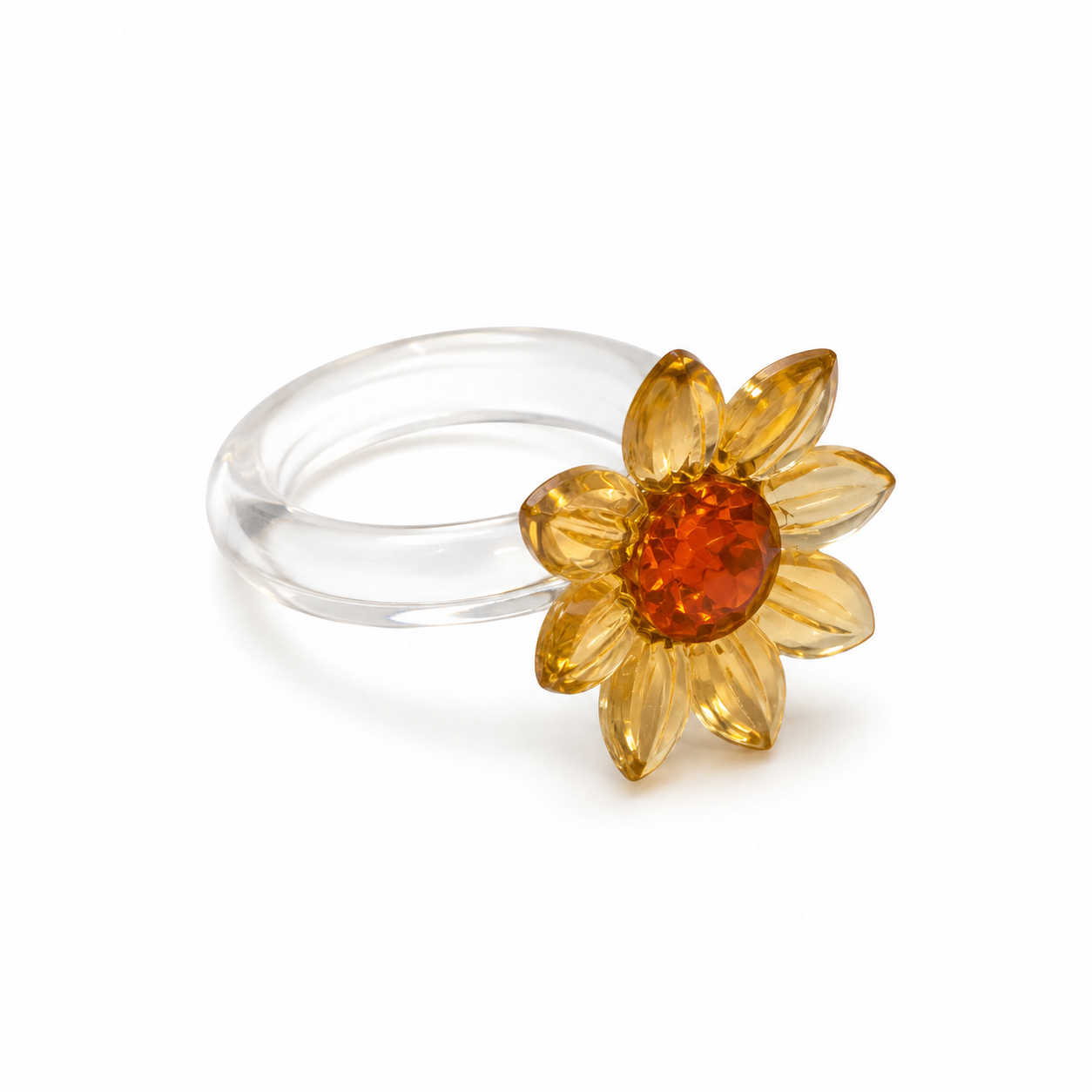 Anillo Flor Cristal Girasol