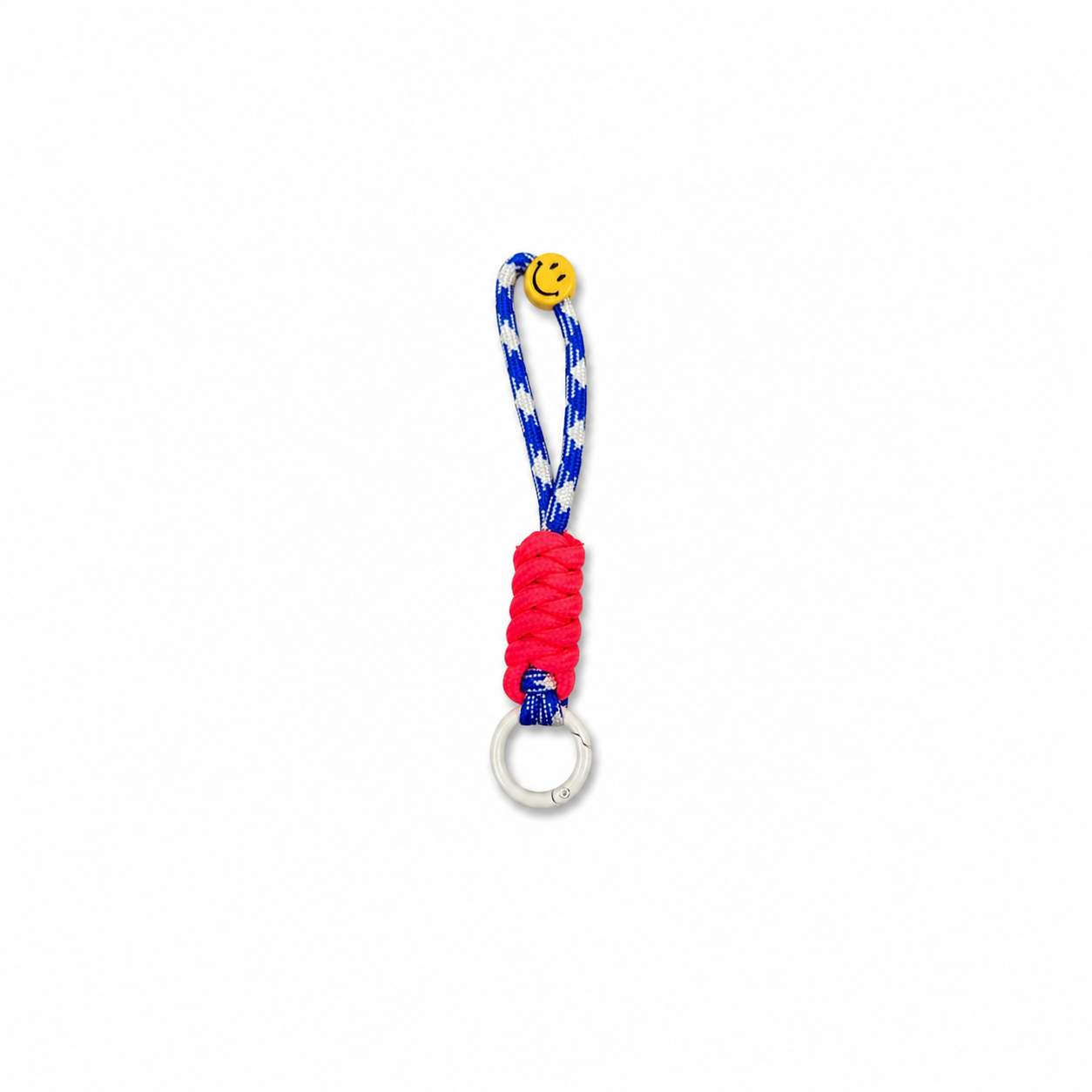 Llavero Smiley Azul con Fucsia