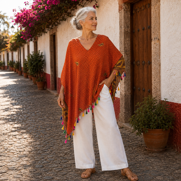 Orange Poncho