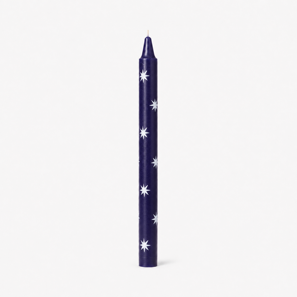 Vela de Candelabro Azul con Estrellas Grises