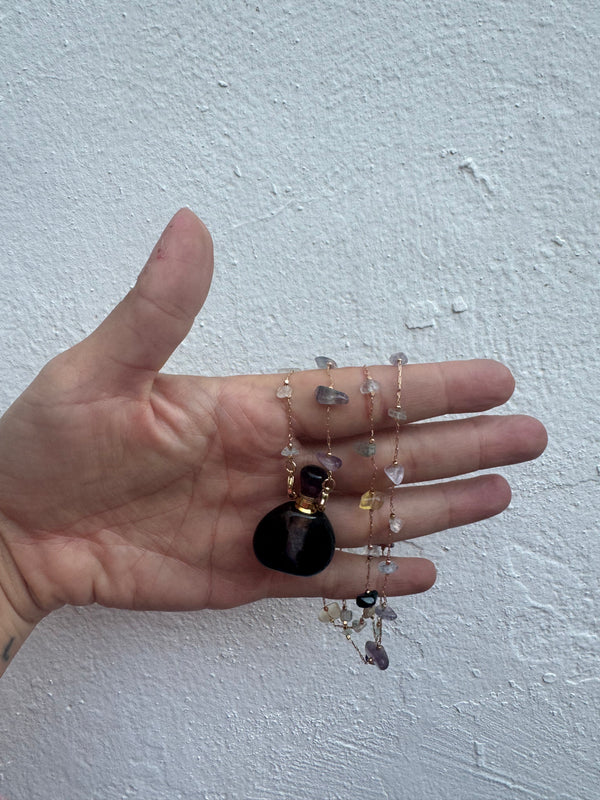 Collar Perfumero Morado Cadena Morada Amatista